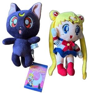 Sailor Moon & Luna Cat 10” Plush Stuffed Toy Doll Great Eastern Entertainment